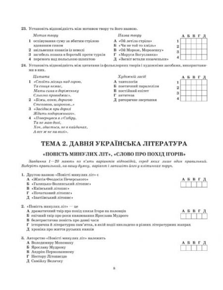 ЗНО Українська література 2022р. Збірник тестових завдань - Зображення 7