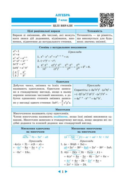 Інтерактивний довідник Алгебра. Геометрія 7-11кл + онлайн тести +Q код - Зображення 3