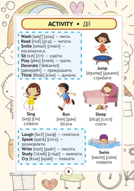 Англо-український візуальний словник в малюнках для початкової школи (с транслітерацією) - Зображення 10